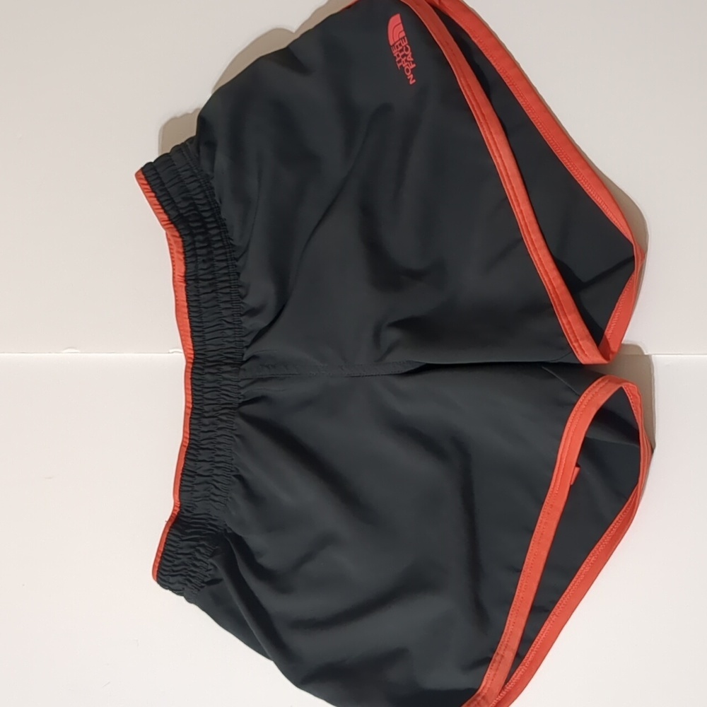 North Face shorts flash dry athletic running gray orange womens XS lined pockets